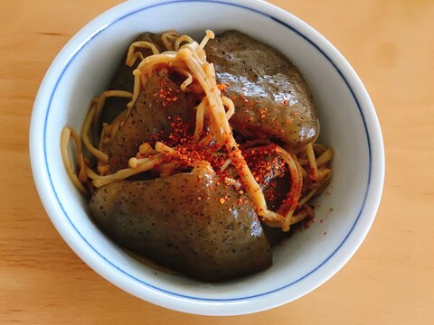 【夫婦のおつまみ】こんにゃくとえのきのすき焼炒め